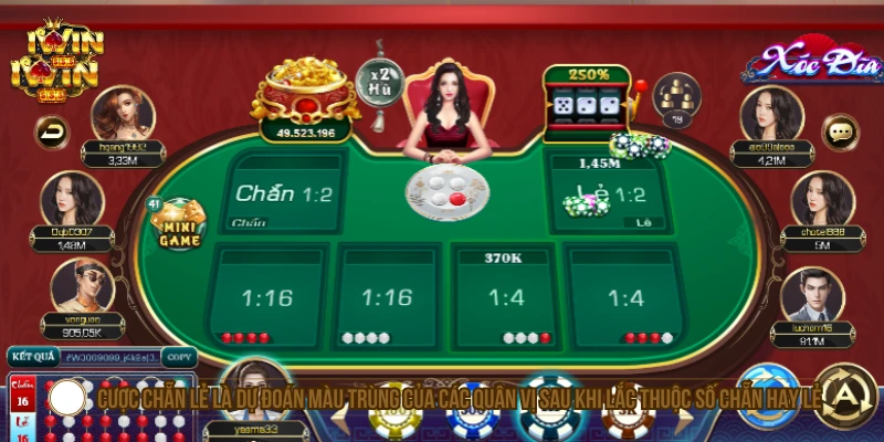 Cược chẵn lẻ là dự đoán màu trùng của các quân vị sau khi lắc thuộc số chẵn hay lẻ 