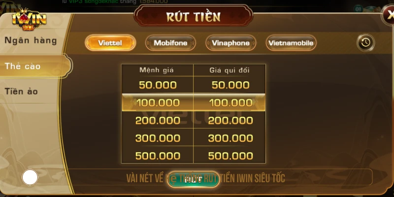 Vài nét về hệ thống rút tiền IWIN siêu tốc